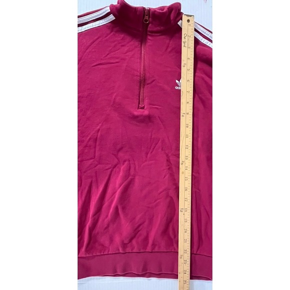 Adidas 1/4‎ Zip pullover Sweatshirt Women's S Burgundy/White - Picture 6 of 8